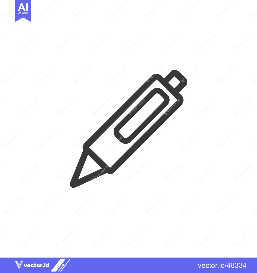 Premium Vector dari Minimalist Pen Icon: Bold Outline on White Background, Clean Design