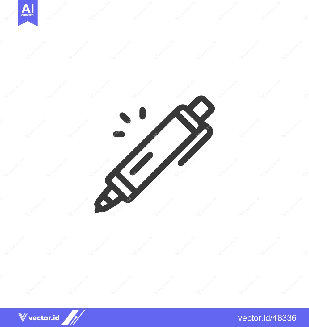 Premium Vector of Sleek Black Outline Icon of a Click Pen with Sparkle Effect on White