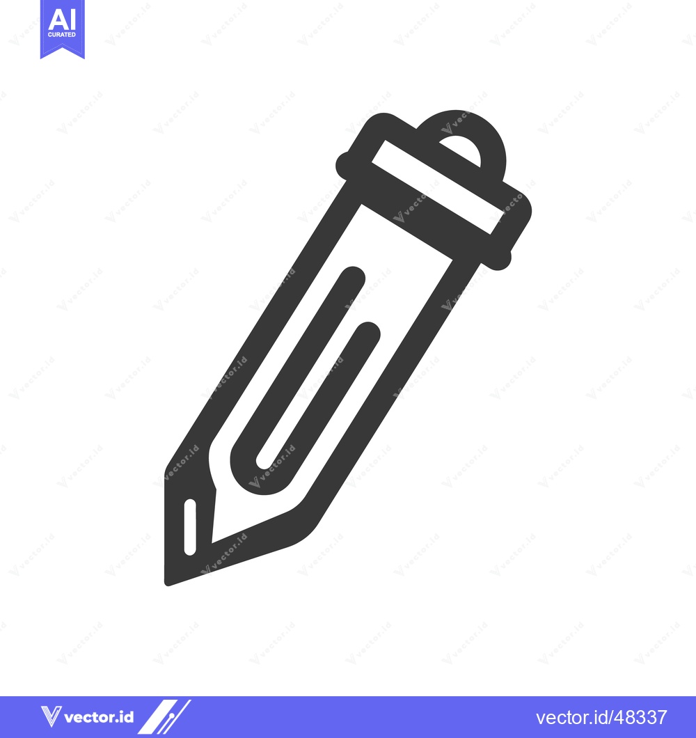 Premium Vector dari Bold Outline Icon: Stylized Pencil with Eraser Detail on White Backgro
