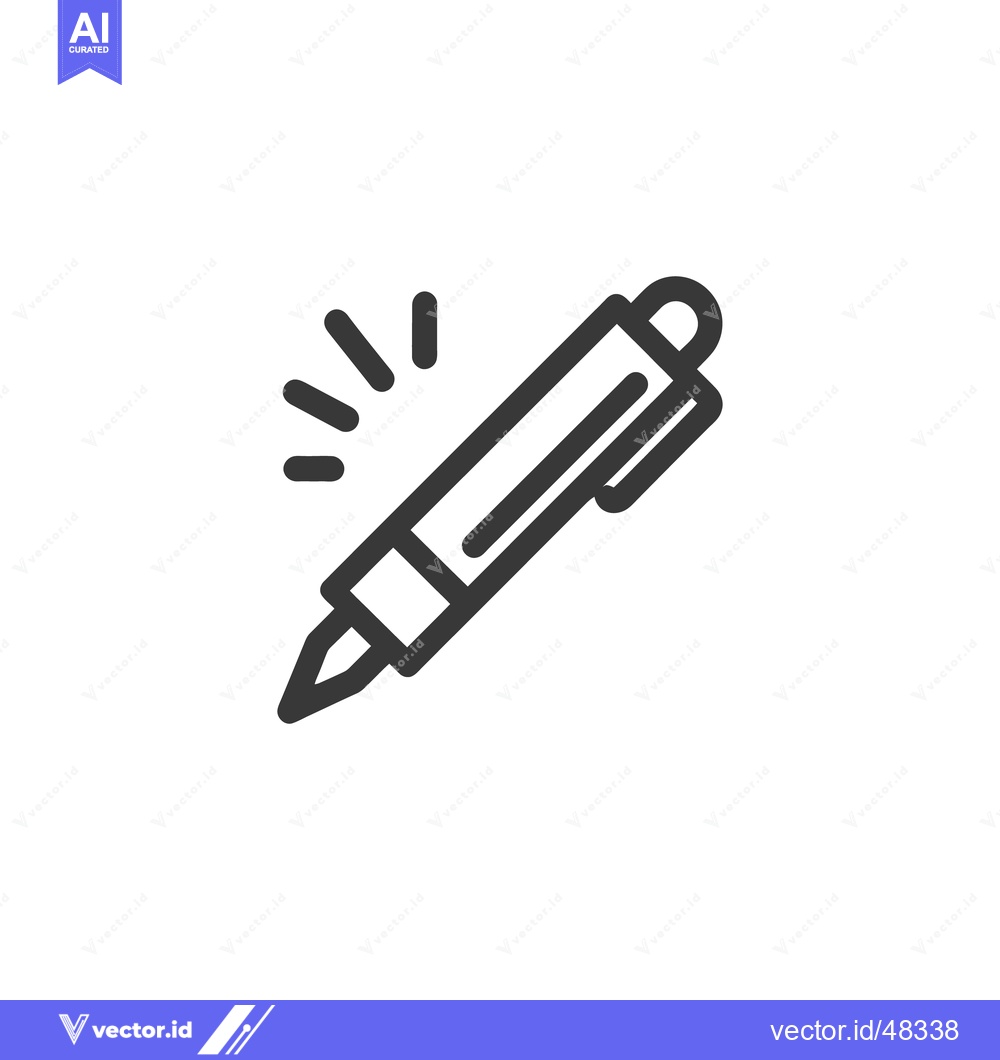 Premium Vector dari Sleek Black Pen Icon with Sparkle Effect on White Background