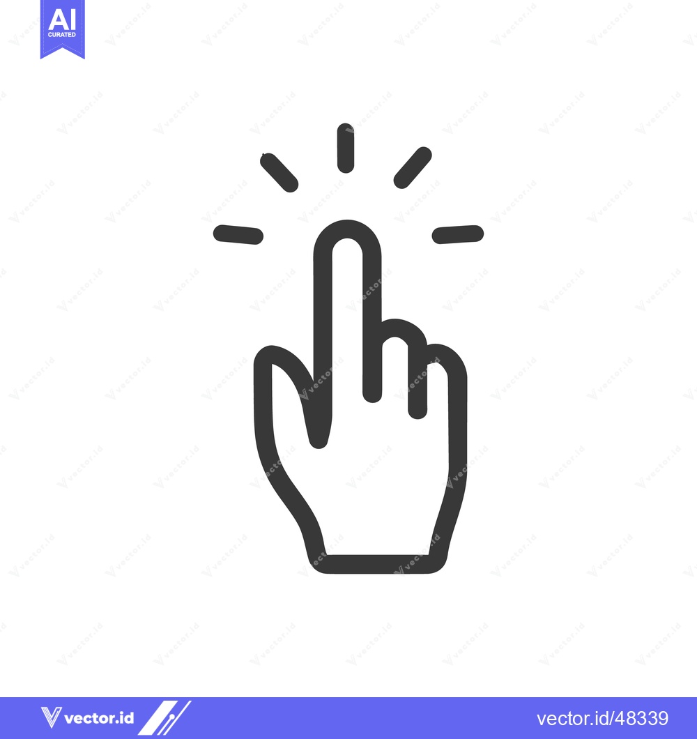 Premium Vector dari Clicking Finger Icon: Hand Gesture with Rays, Isolated on White Backgr