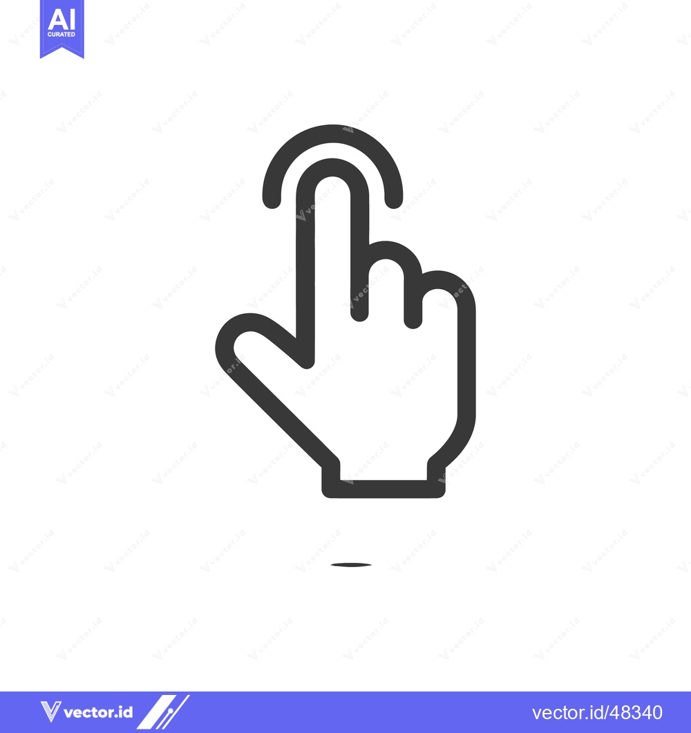 Premium Vector of Finger Tap Icon: Minimalist Design for Touchscreen Interaction, Dark G