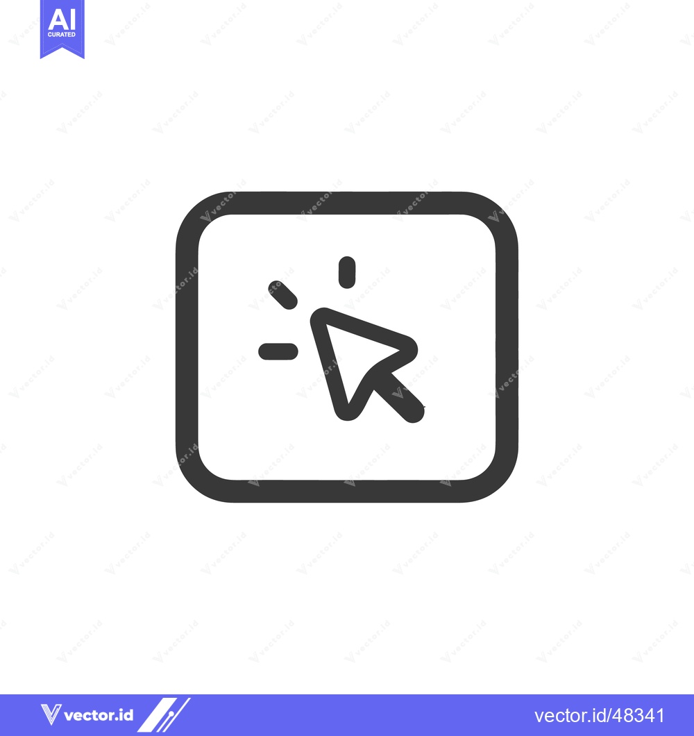 Premium Vector of Click Icon in Rounded Square, Dark Gray, Simple Design