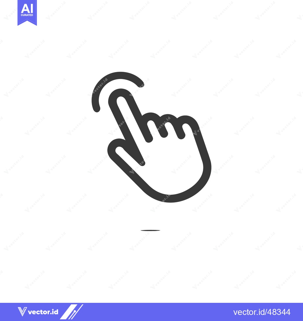 Premium Vector dari Minimalist Hand Cursor Icon: Finger Tapping with Subtle Shadow