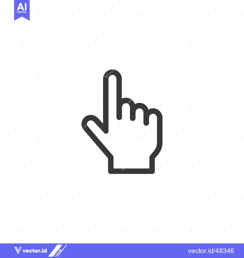 Premium Vector dari Minimalist Hand Cursor: Pointing Finger Icon in Black Outline on White