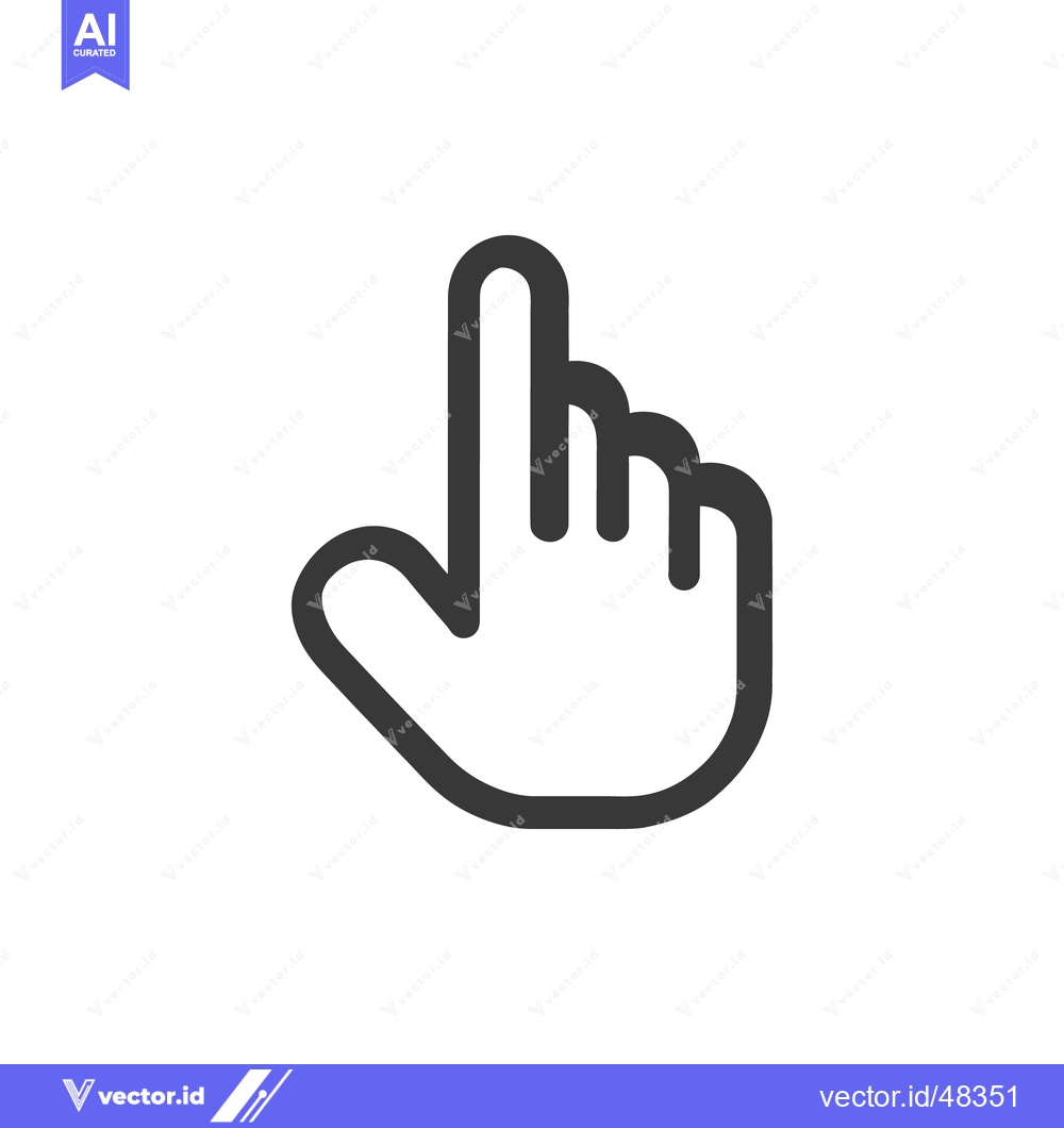Premium Vector dari Minimalist Hand Cursor Icon: Pointing Finger Symbol on White Backgroun