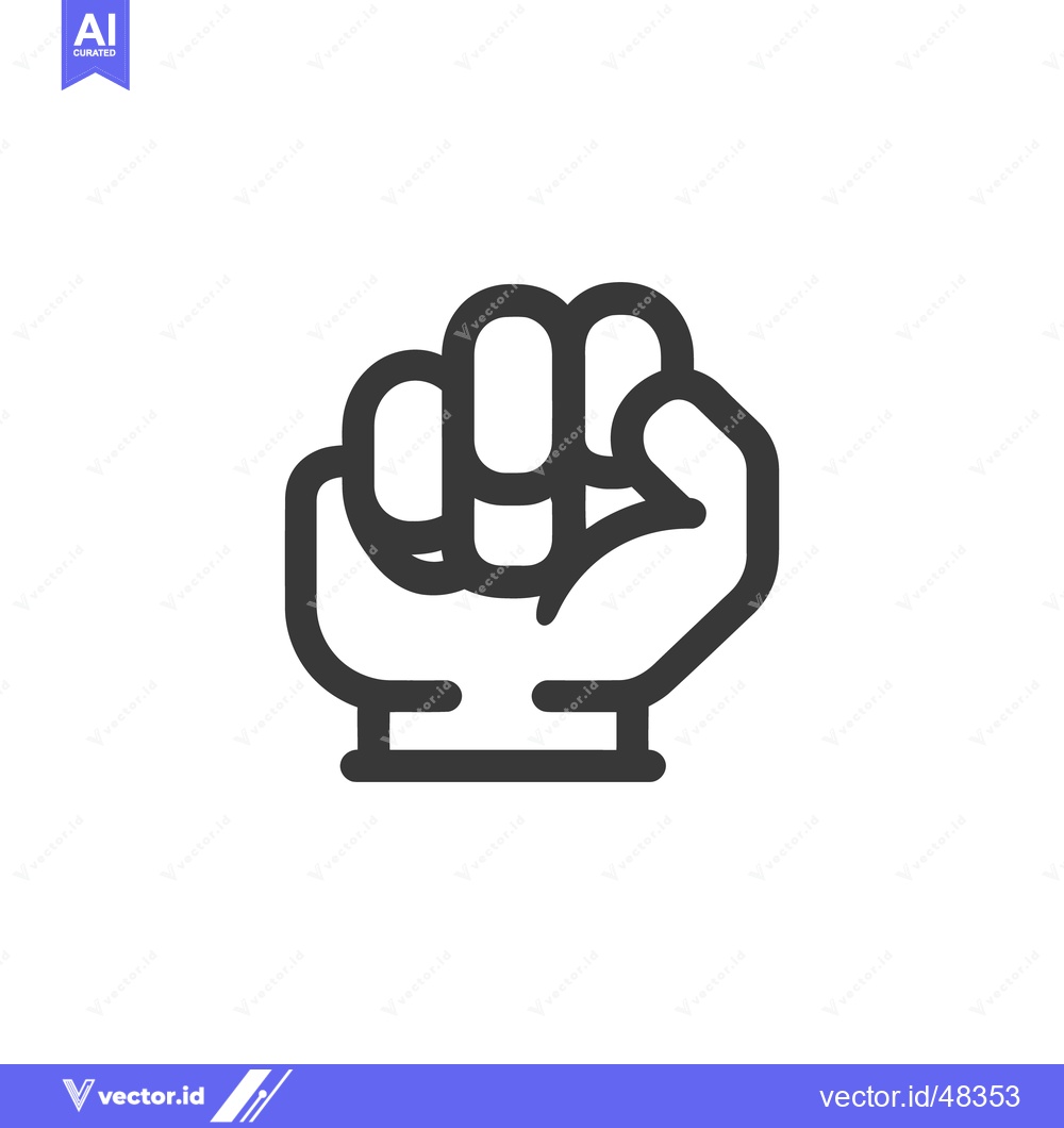 Premium Vector dari Minimalist Fist Icon: Bold Outline Symbol of Strength and Resistance