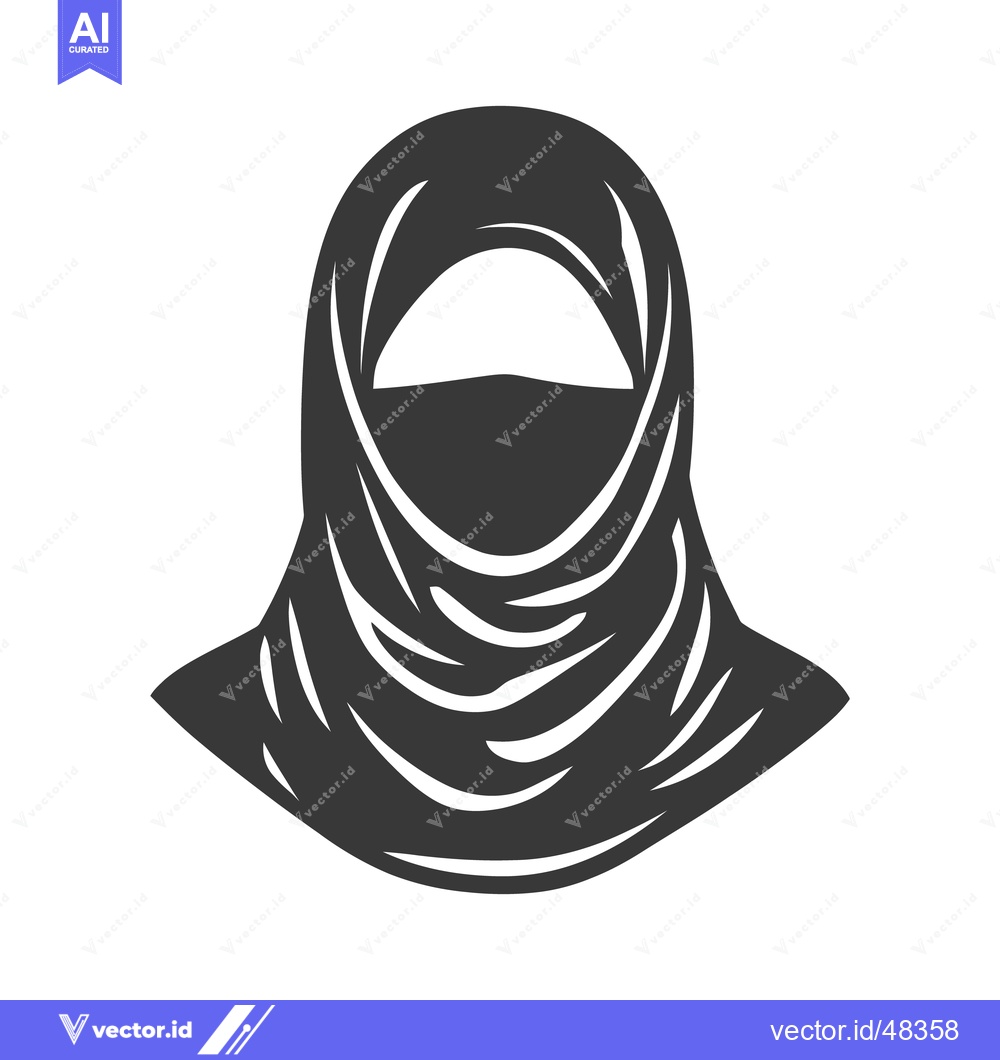 Premium Vector dari A grayscale illustration of a woman wearing a head covering