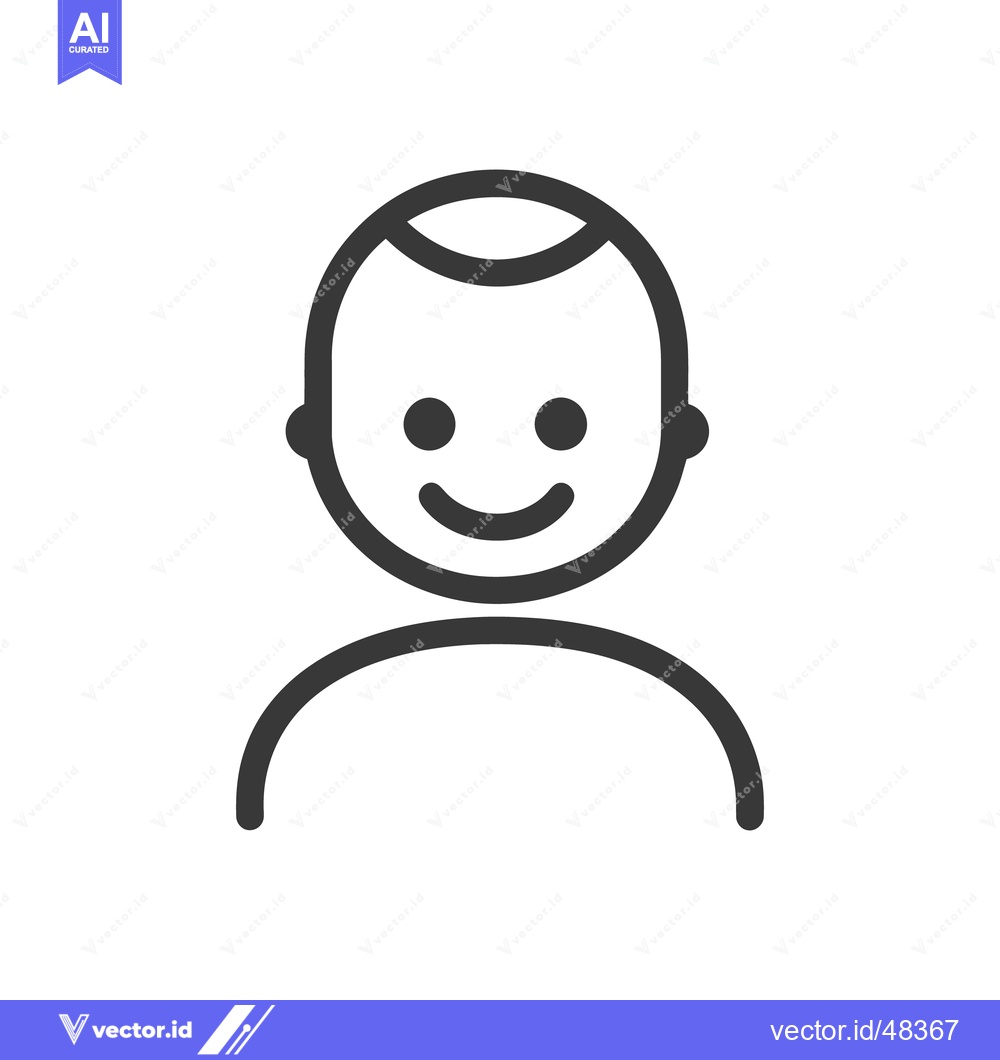 Premium Vector dari Simple graphic representation of a smiling person character