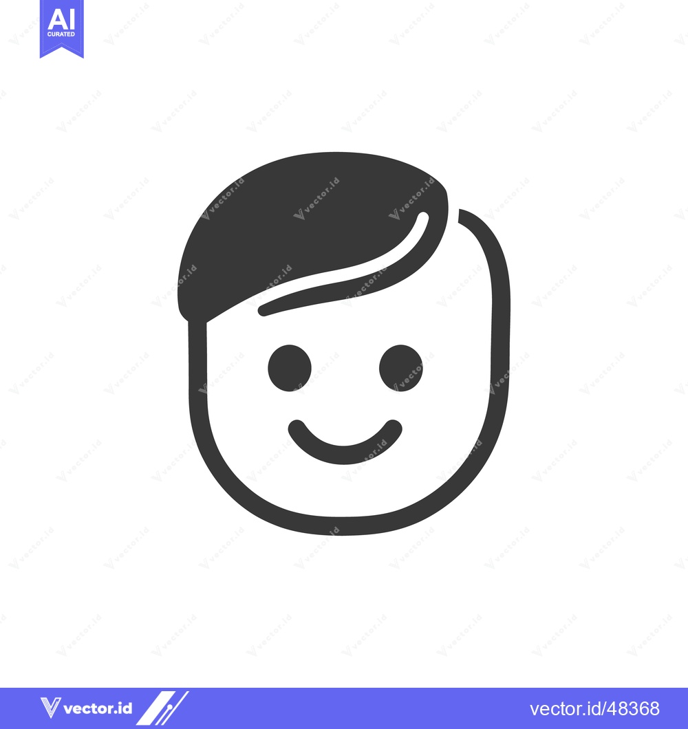 Premium Vector of A simple and happy stylized cartoon depiction of a human face