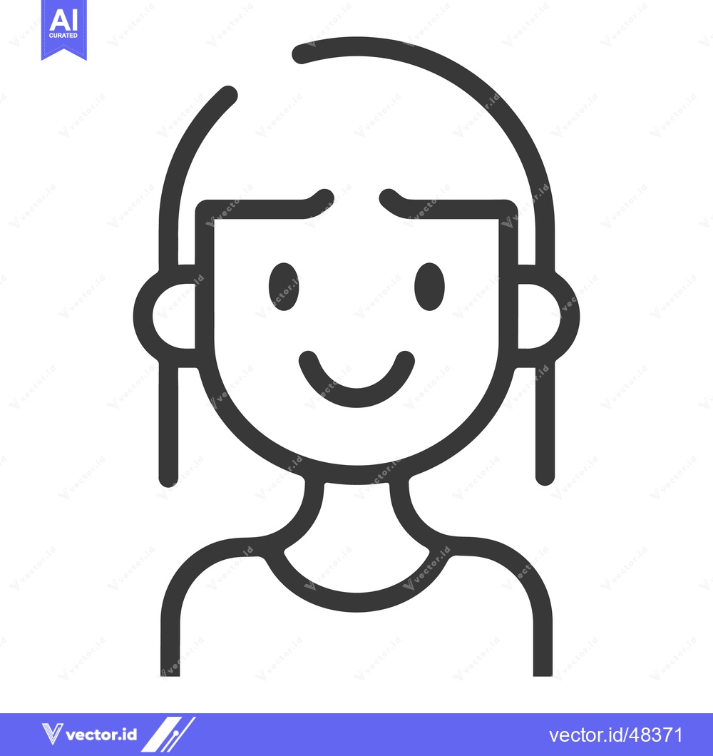 Premium Vector dari A simple graphic representation of a smiling female person