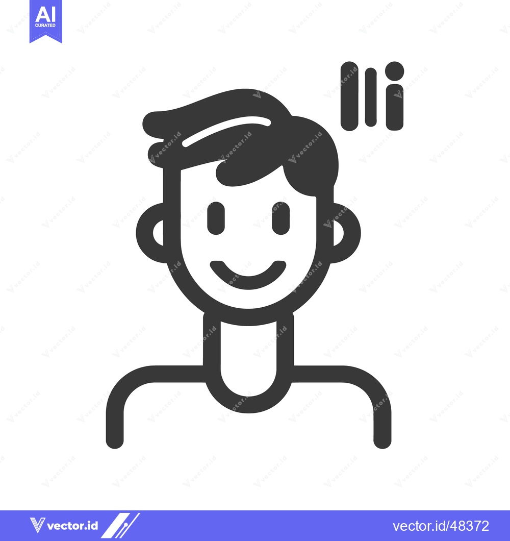 Premium Vector dari An illustrated person with a smile and a speech bubble graphic