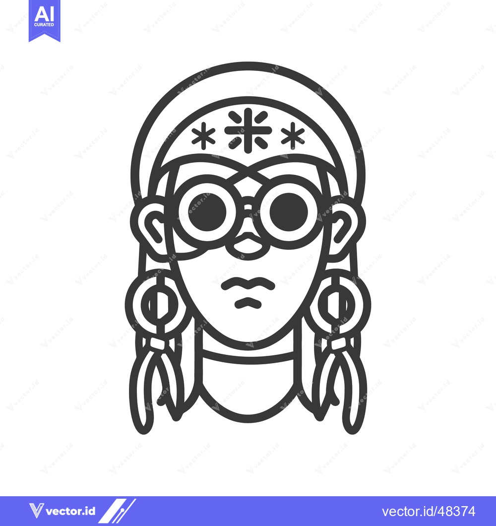 Premium Vector dari A minimalist illustration of a person wearing glasses and a headband