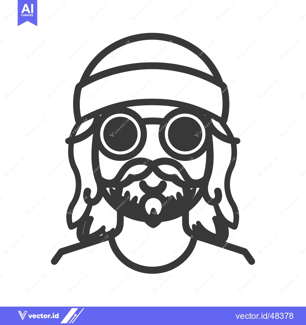 Premium Vector dari A detailed vector illustration featuring a person with facial hair