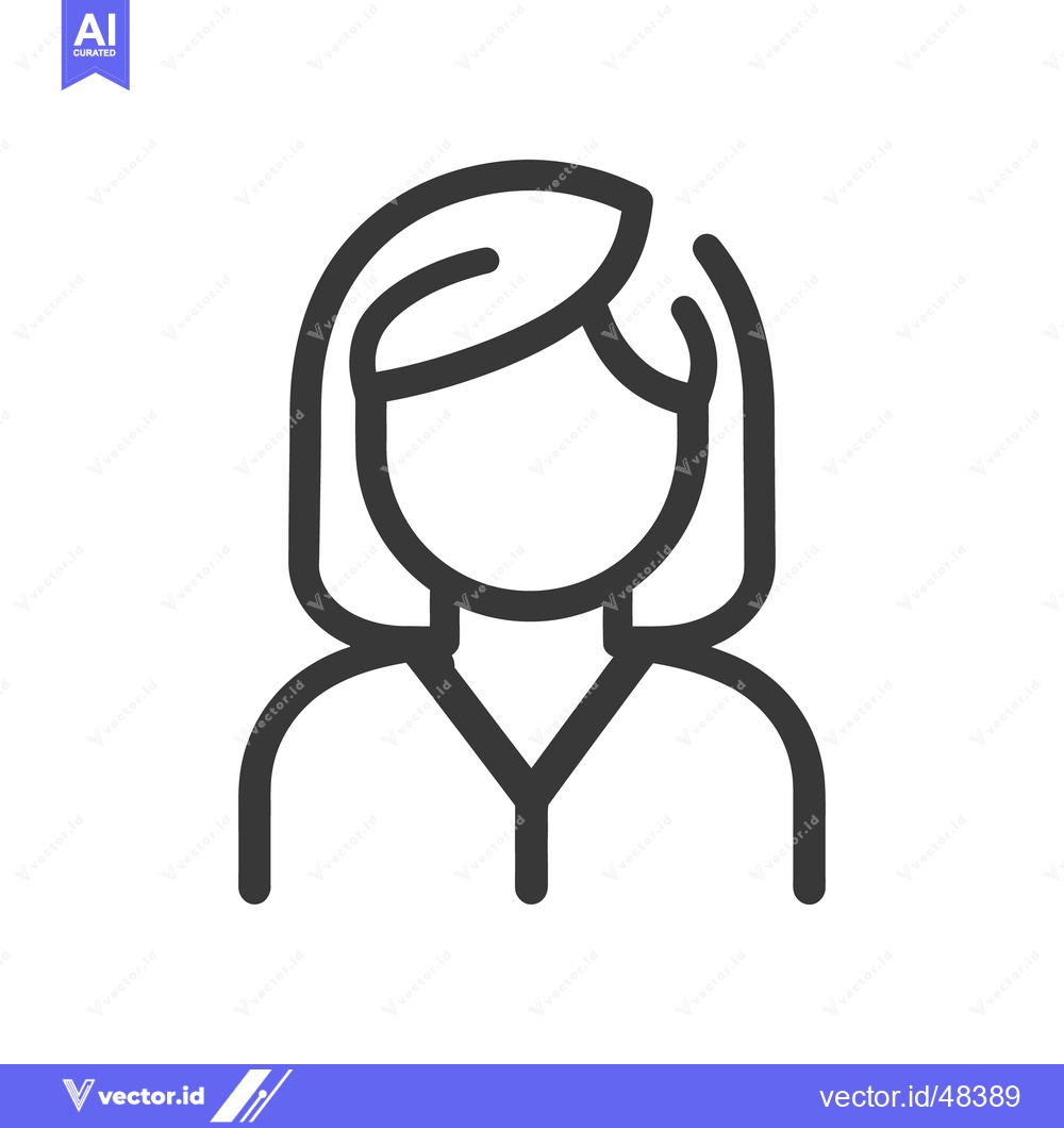 Premium Vector dari A simple line drawing of a woman with short hair