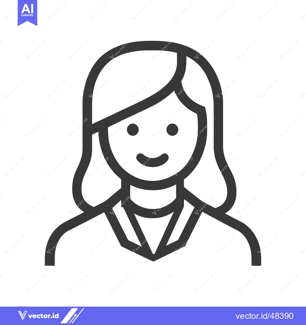Premium Vector dari A smiling female person with medium length hair illustration