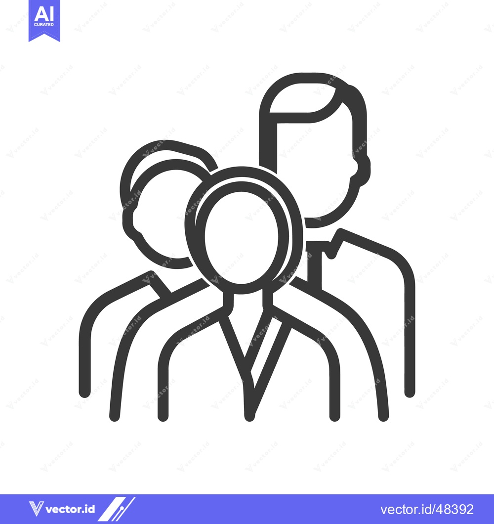 Premium Vector dari Group of three people represented in a simple vector icon