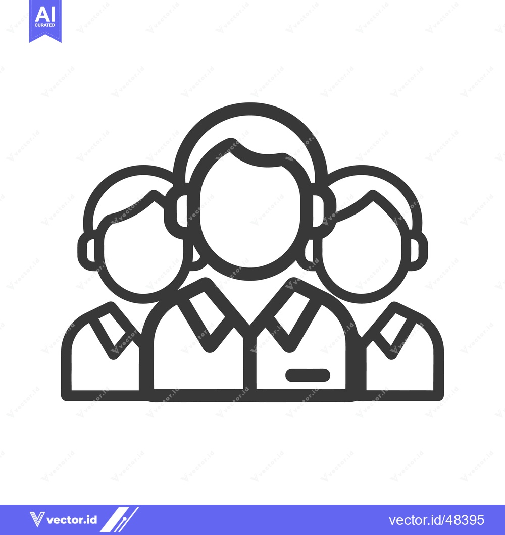 Premium Vector dari Three people standing together in a simple line formation