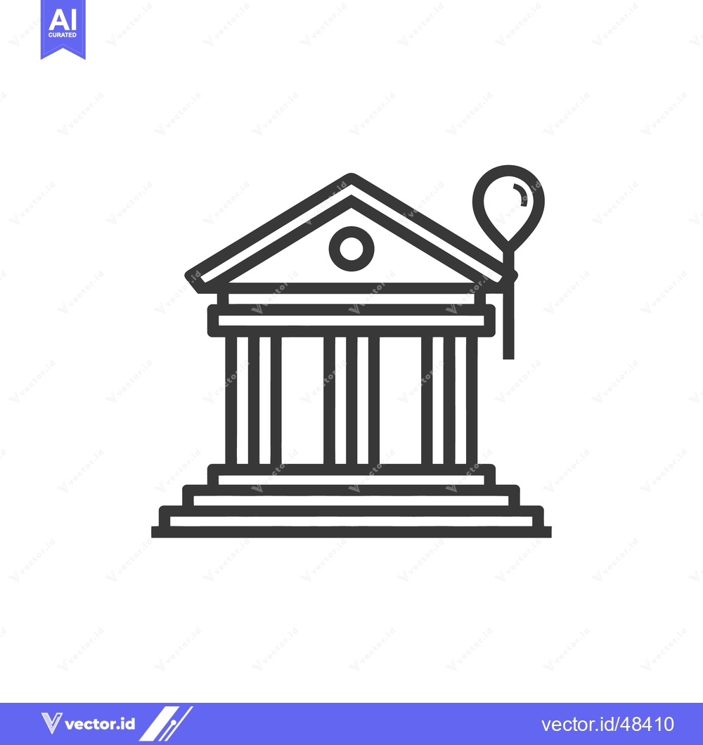 Premium Vector dari Whimsical Bank: Minimalist Icon with Balloon, Financial Celebration Gr