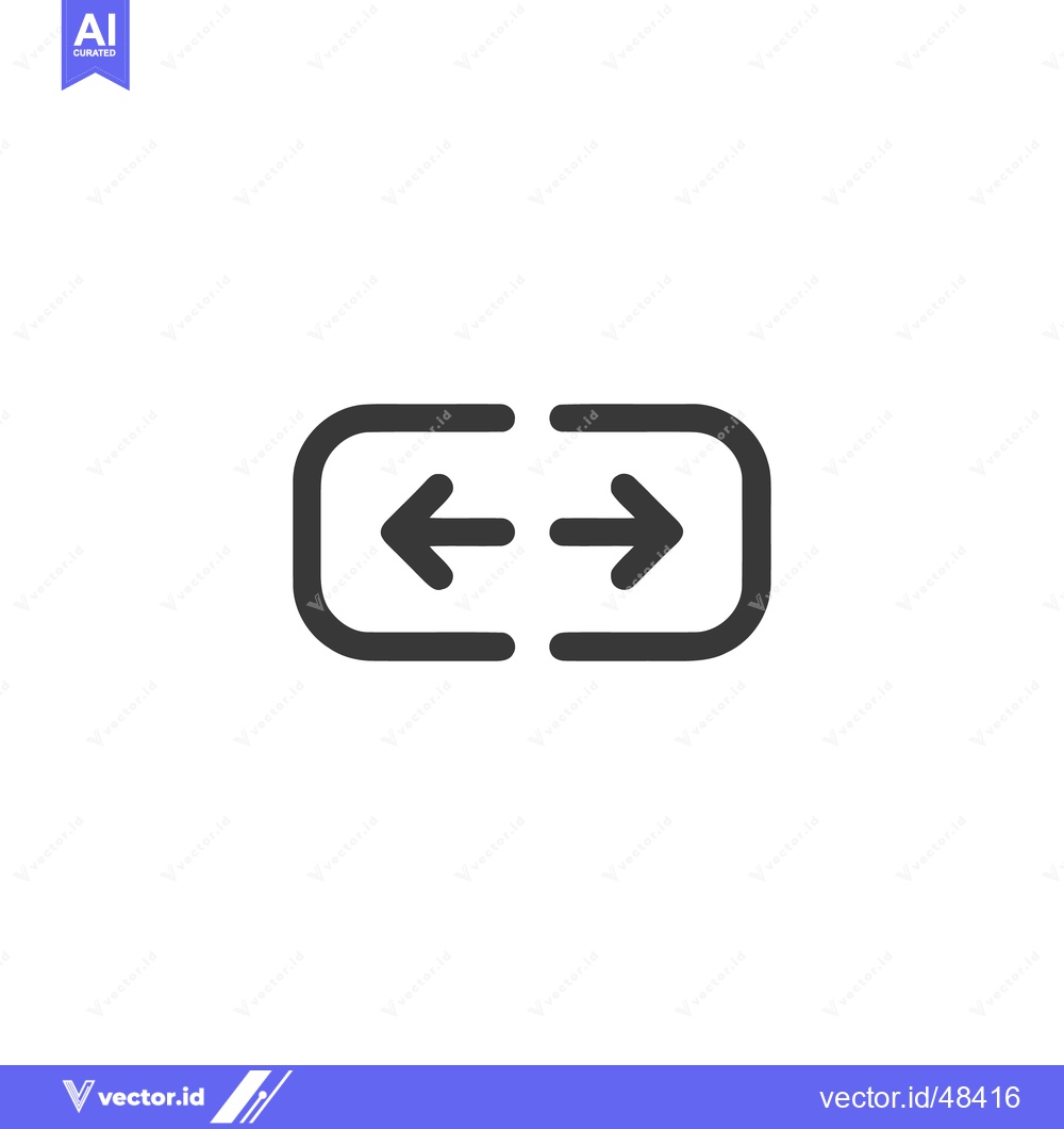 Premium Vector of Arrow Icon: Directional Symbol with Rounded Rectangle Frame on White B