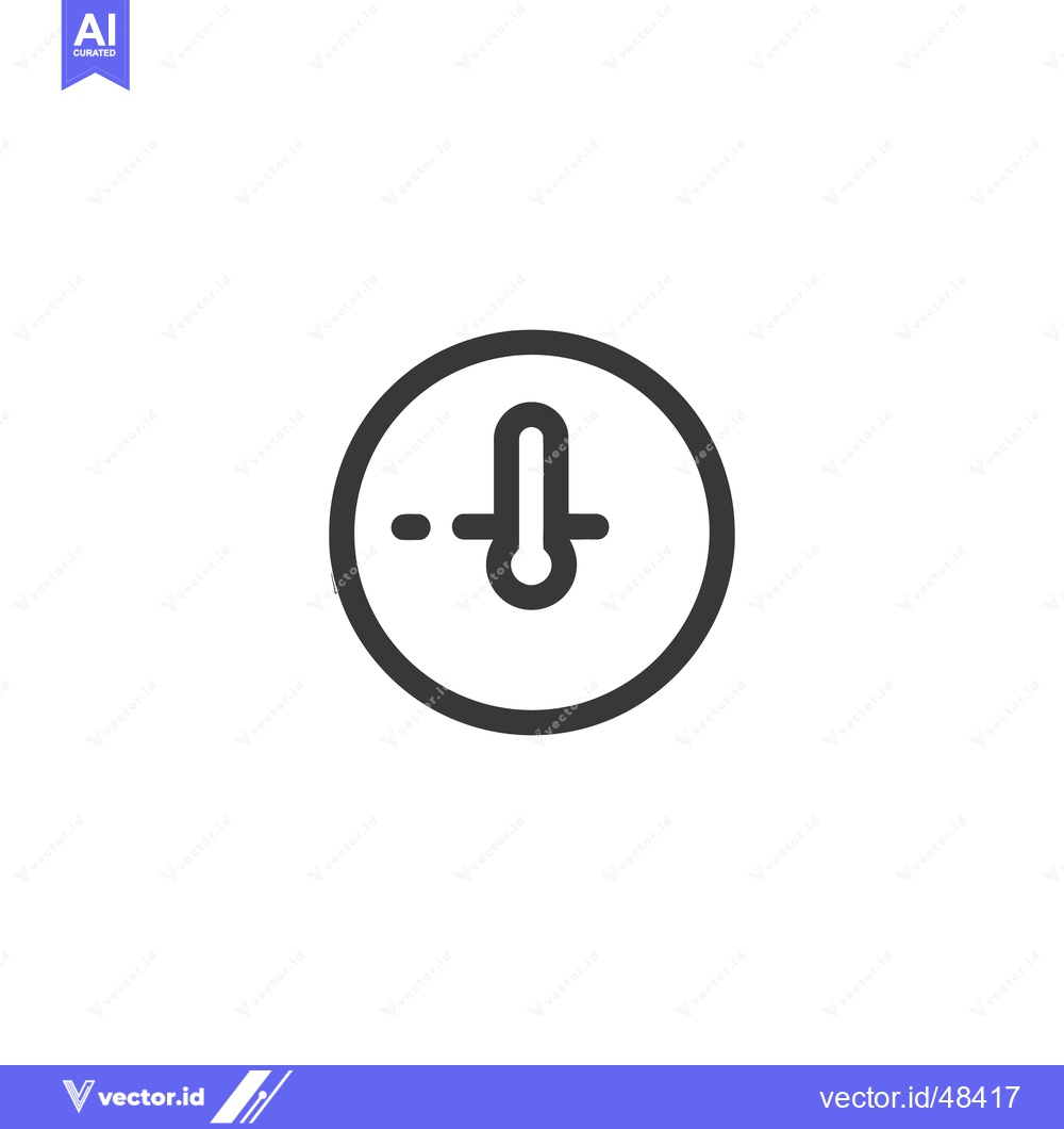 Premium Vector dari Minimalist Thermostat Icon: Temperature Control in Dark Gray Circle