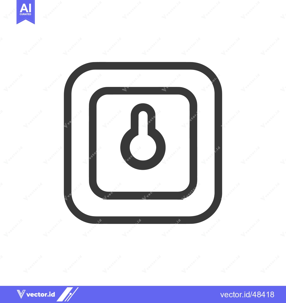 Premium Vector dari Minimalist Keyhole Icon in Rounded Square Frame, Dark Gray on White