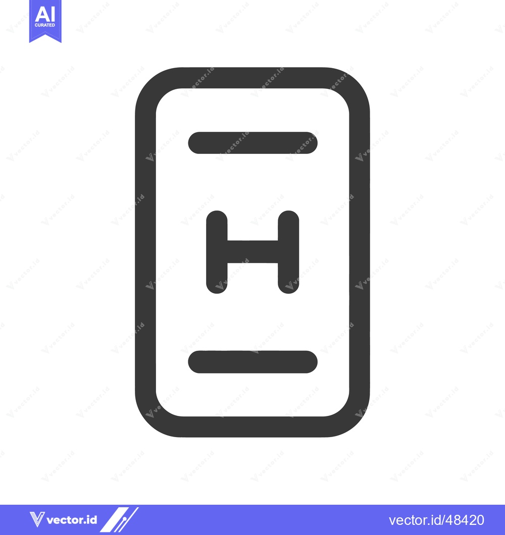 Premium Vector dari Minimalist Hotel Icon: Rounded Rectangle with 'H' Symbol and Horizonta
