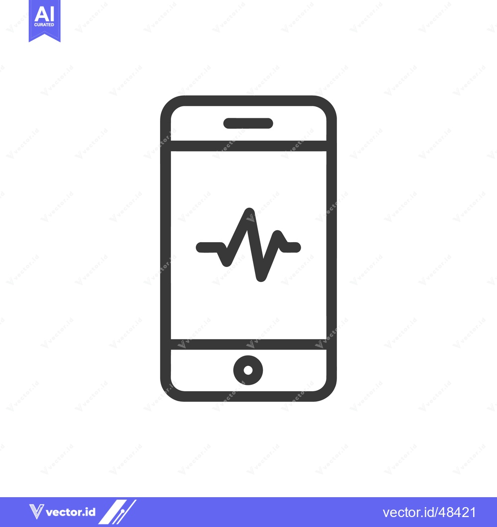 Premium Vector of Smartphone Heartbeat: Minimalist Icon of Health Monitoring Technology