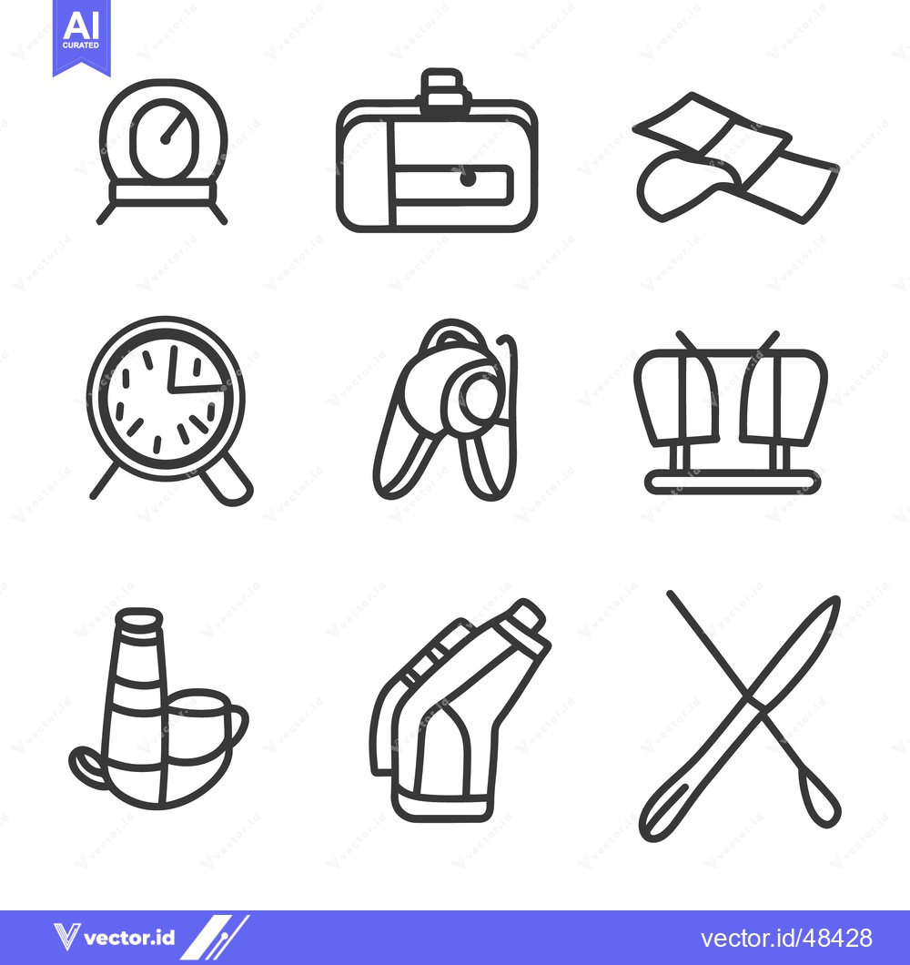 Premium Vector of Collection of stylized household and everyday object icons