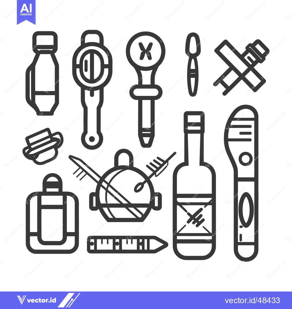 Premium Vector of Assortment of outlined simple graphics representing various miscellane