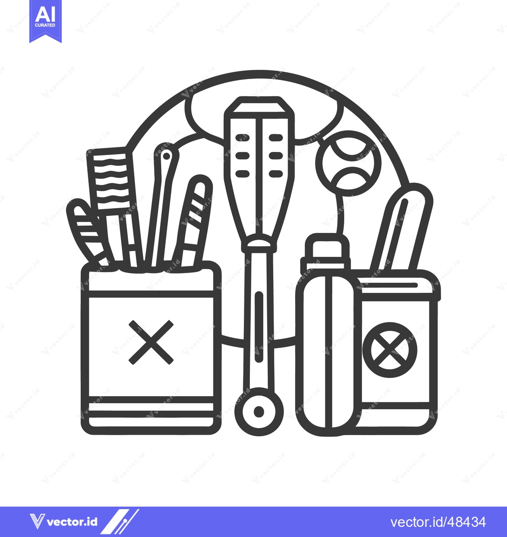 Premium Vector dari An assortment of objects shown in simple black and white illustration