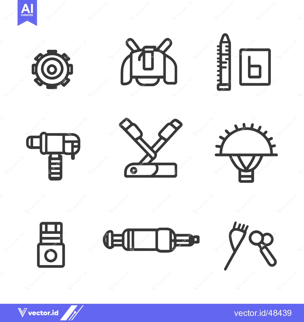 Premium Vector dari Collection of minimalist line art icons on white background