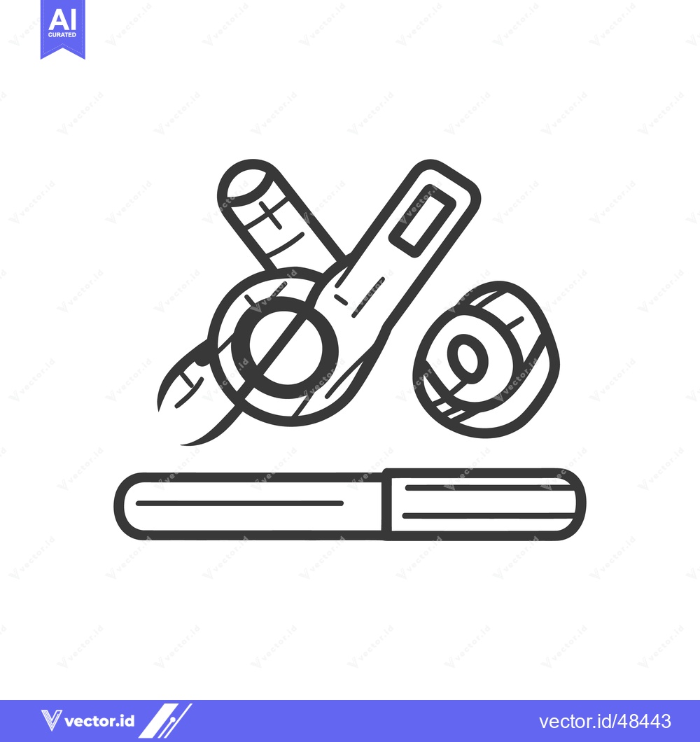 Premium Vector dari Sewing tools and accessories drawn in a simple line style