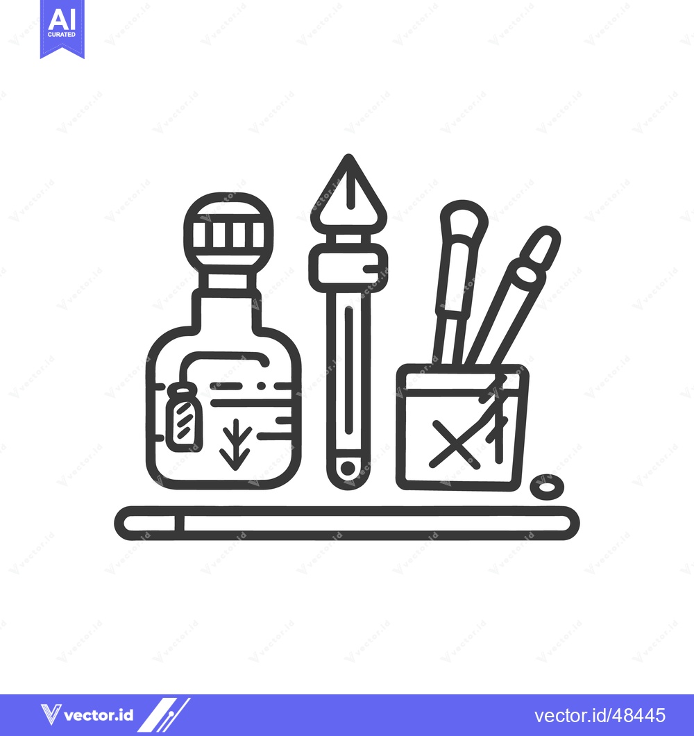 Premium Vector dari Various artist and drawing tools arranged for artistic purposes