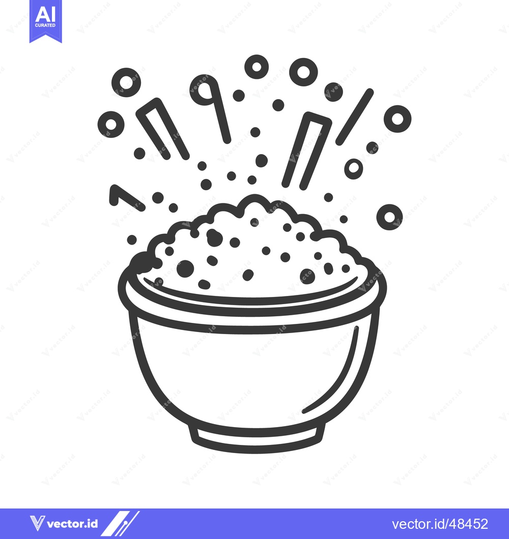 Premium Vector dari A filled bowl explodes with various dots and shapes surrounding it
