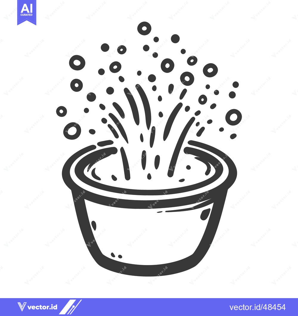 Premium Vector dari A Bowl Depicting Liquids Splashing With Bubbles Above It