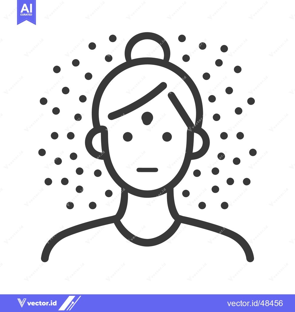 Premium Vector of A minimalistic illustration depicts a person with an allergic reaction