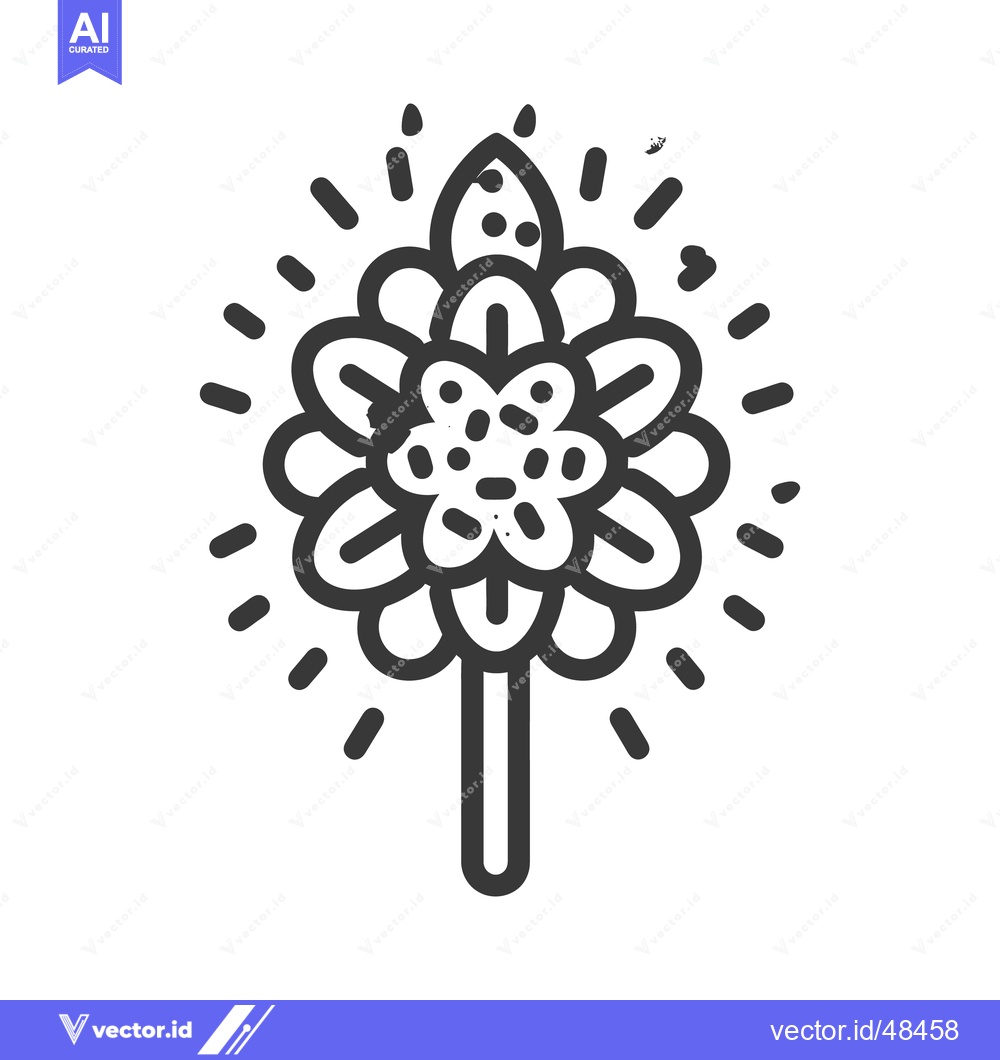 Premium Vector dari A stylised monochrome floral design with radiating light effect