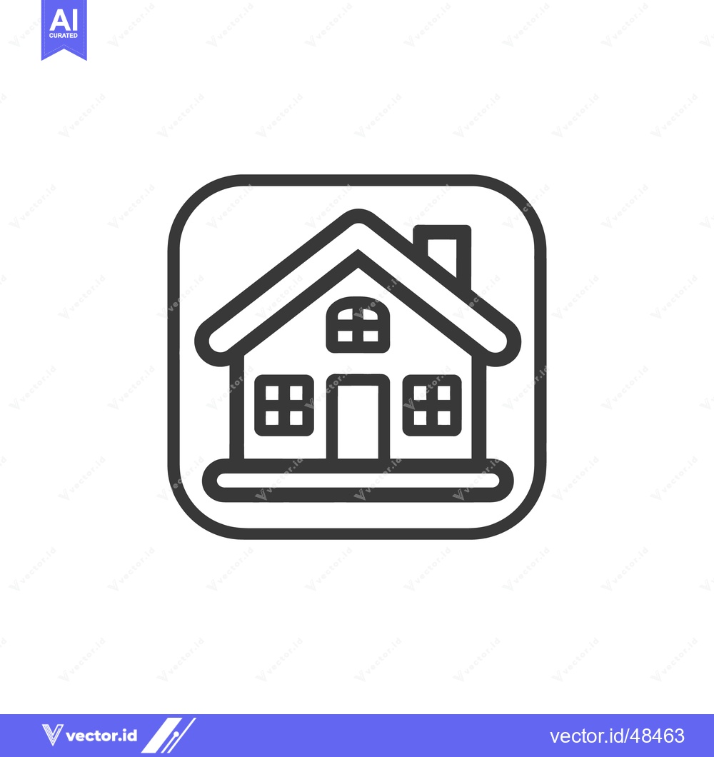 Premium Vector dari Minimalist House Icon: Simple Black Line Art on White Background