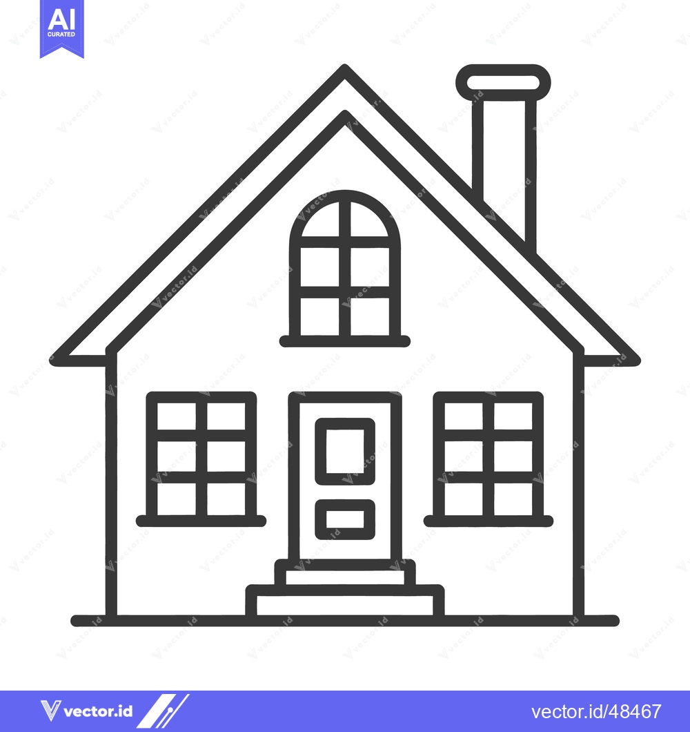 Premium Vector dari A simple vector illustration of a residential house drawing
