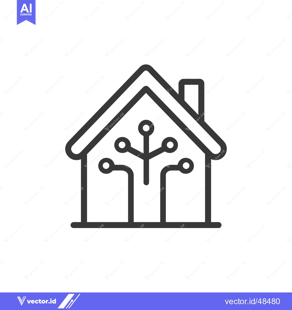 Premium Vector dari Smart Home Technology Icon: Connected Living with Circuit Board Design
