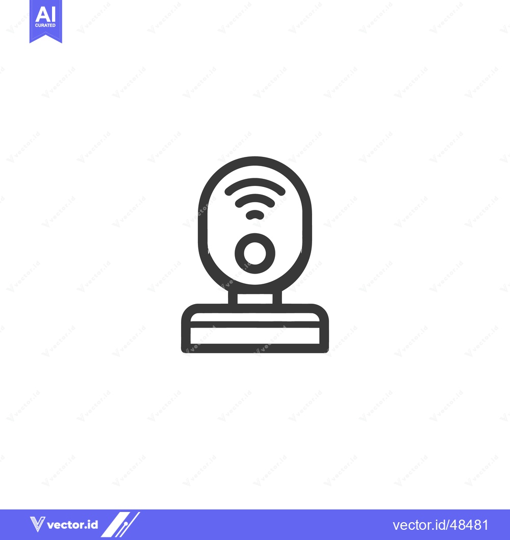 Premium Vector dari Minimalist Webcam Icon with Wireless Signal, Isolated on White