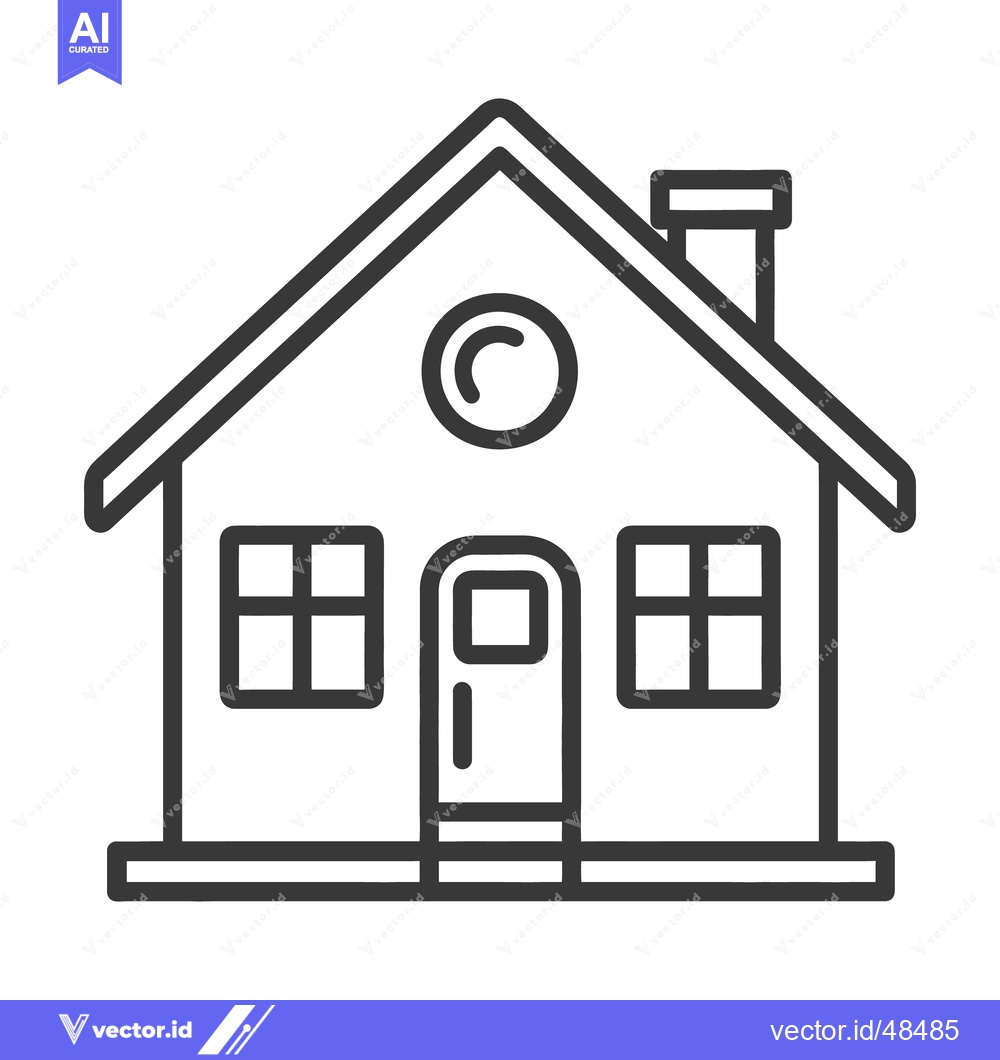 Premium Vector of Simple illustration of a house with windows and a chimney