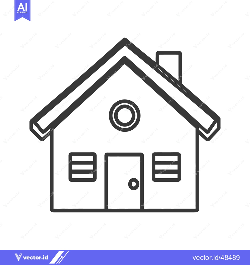Premium Vector dari A simple black and white illustration of a house building
