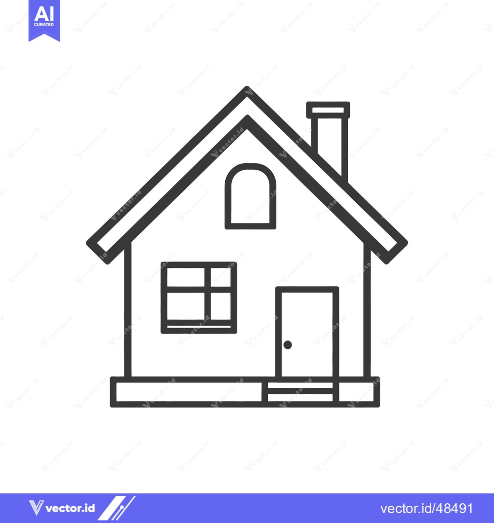 Premium Vector of A simple black and white illustration of a detached house