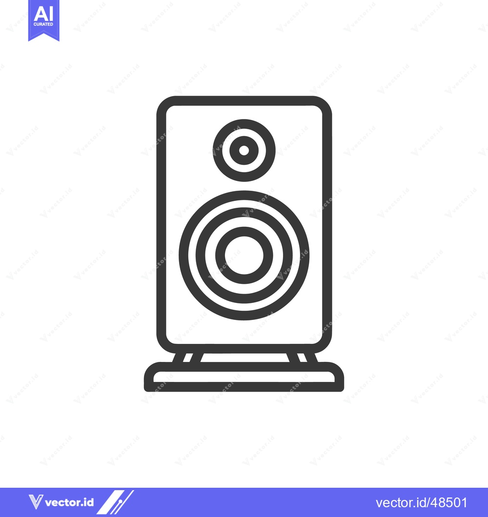 Premium Vector of Minimalist Speaker Icon: Audio Equipment with Rounded Edges