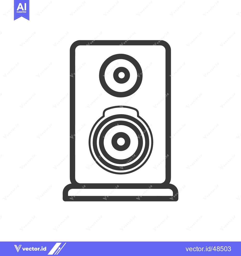 Premium Vector of Minimalist Speaker Icon: Bold Outline, Audio Equipment, Modern Design