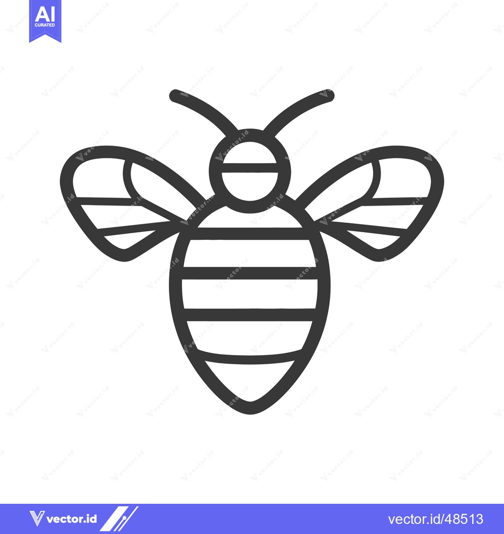 Premium Vector dari A stylized graphic illustration of a black and white bee