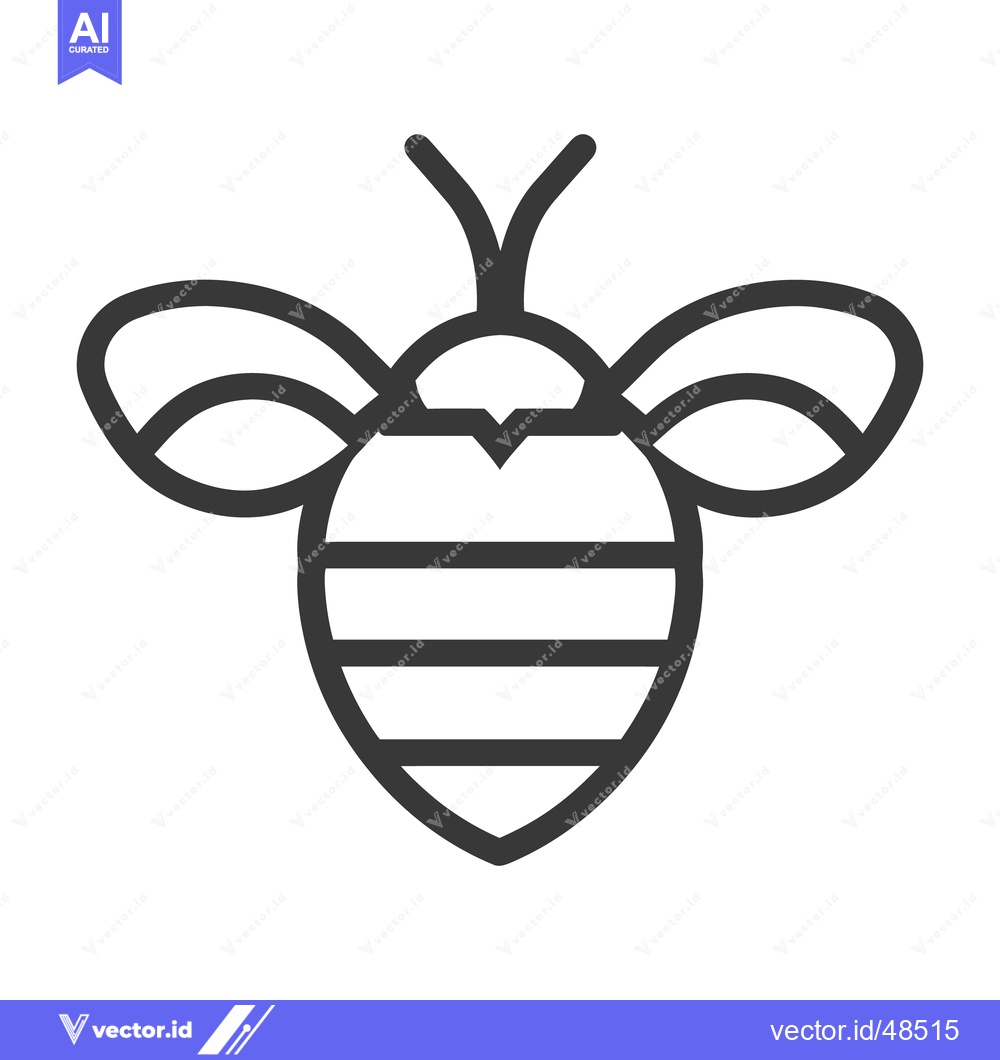 Premium Vector dari A simple line drawing illustrating the form of a bee insect