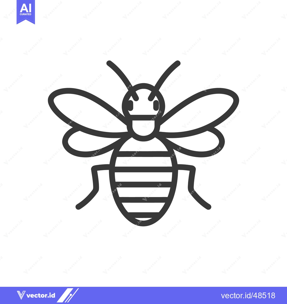 Premium Vector dari A stylized illustration depicting a honeybee wearing a facemask